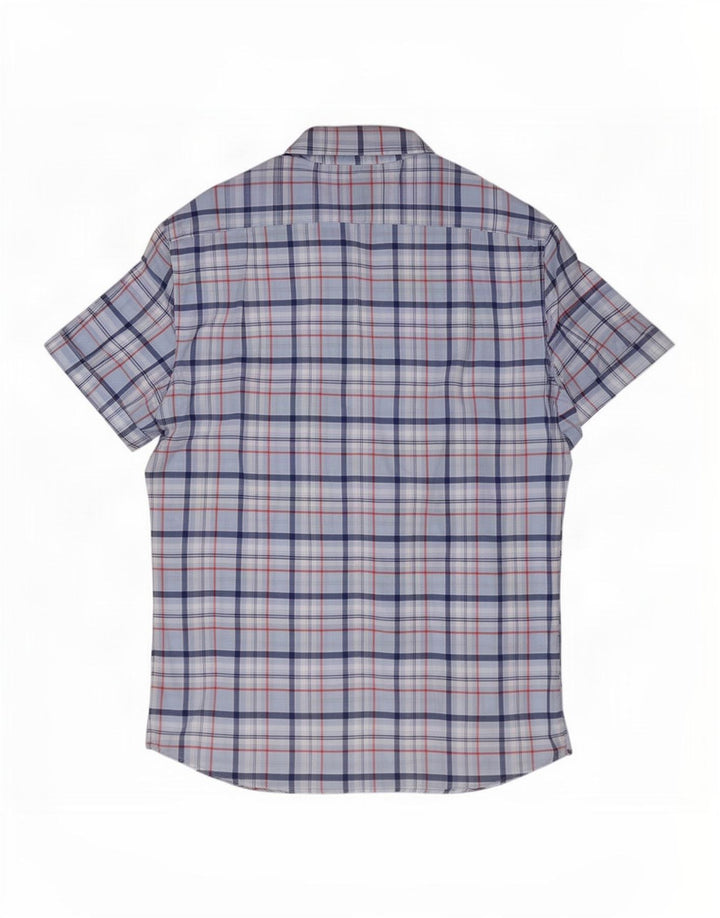 Camicia a maniche corte da uomo Izod a quadri blu grandi