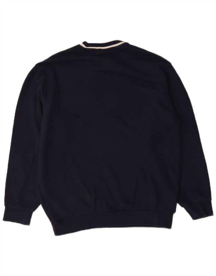 Felpa grafica da uomo Adidas Felpa media in cotone blu navy