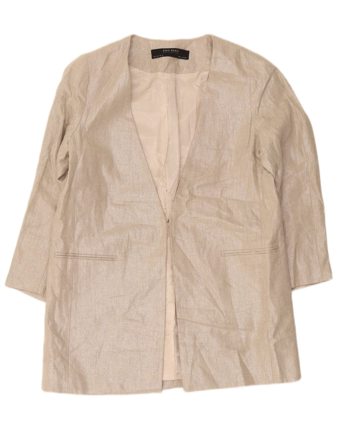 Giacca blazer con maniche a 3/4 da donna Zara UK 14 grande grigia
