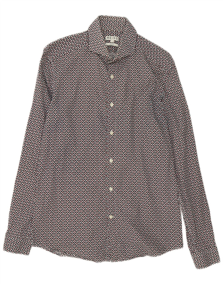 Camicia Reiss da uomo slim fit in cotone geometrico multicolore medio