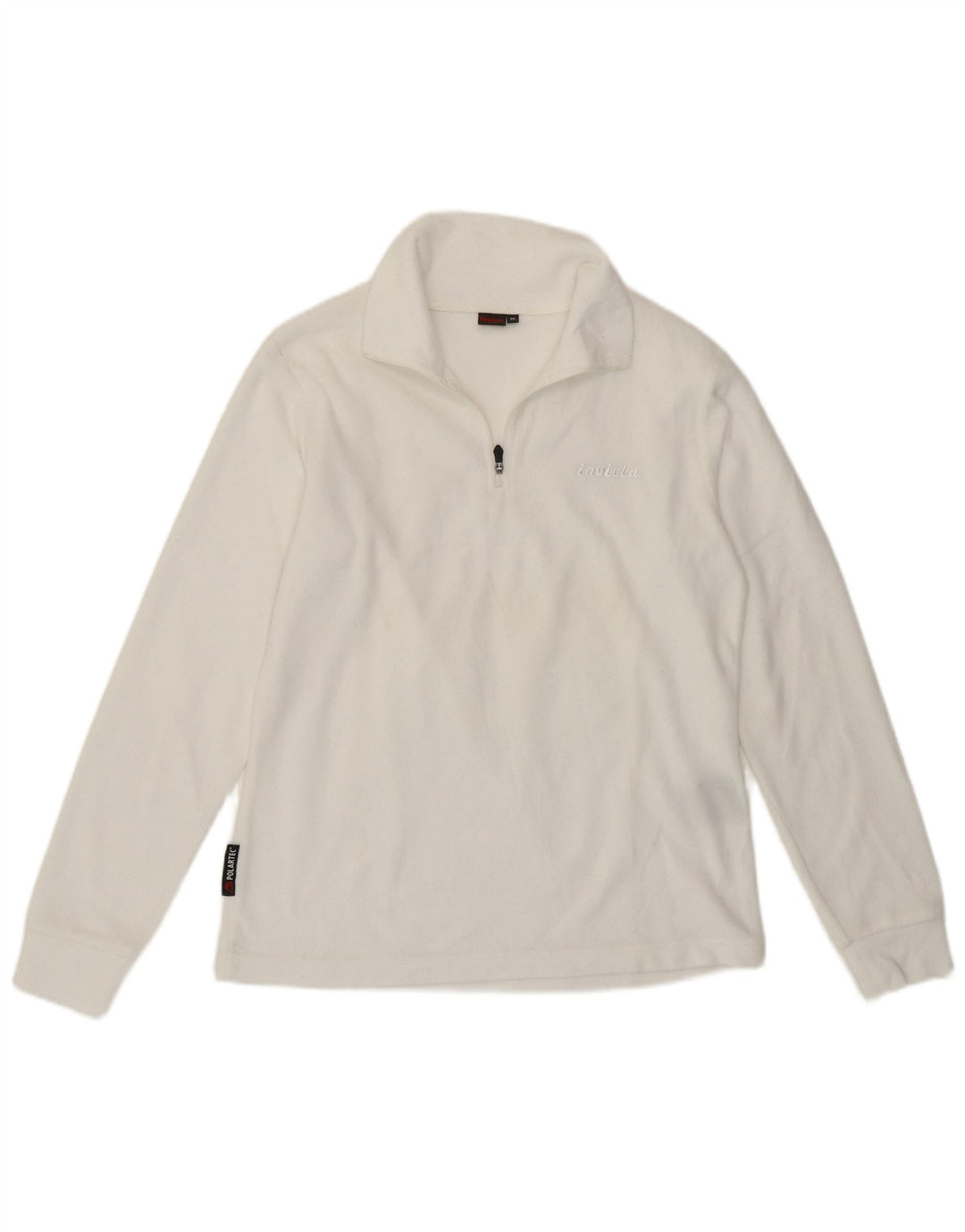 Maglione in pile da donna con collo e zip Invicta UK 14 poliestere bianco medio