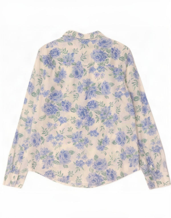 Camicia da donna Benetton UK 14 Medium White Floral