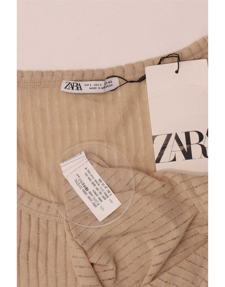 Canotta trasparente da uomo Zara, grande, in poliestere beige