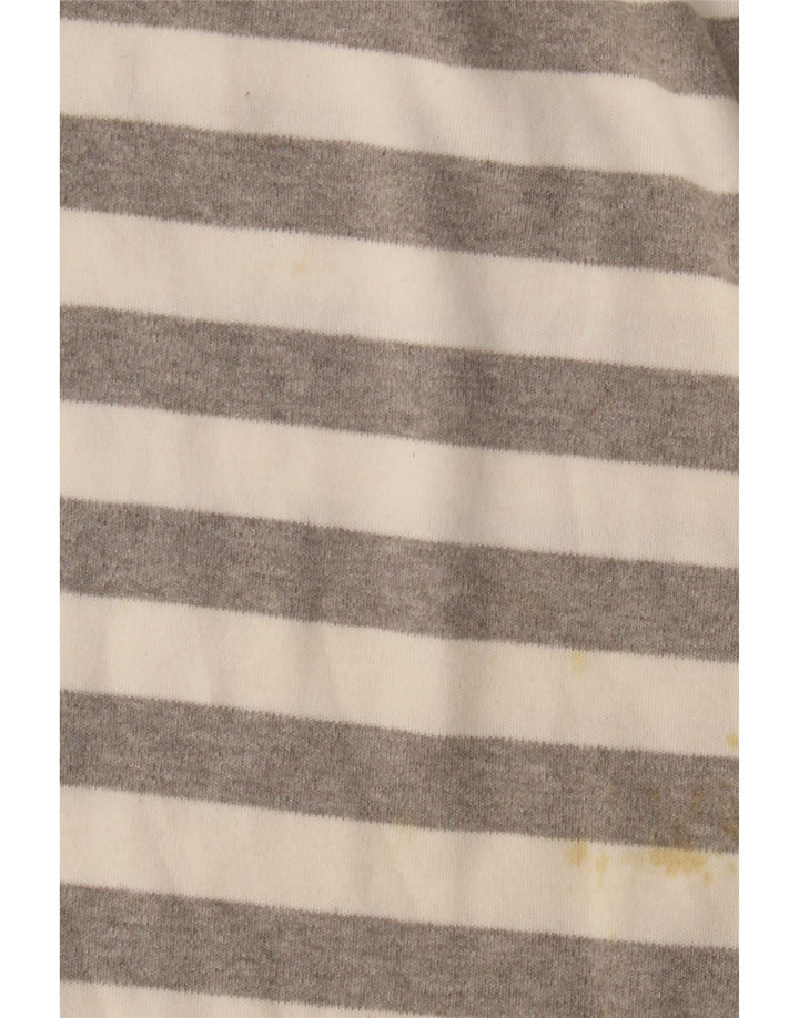 Top da donna HOBBS manica 3/4 UK 14 cotone a righe grandi grigie