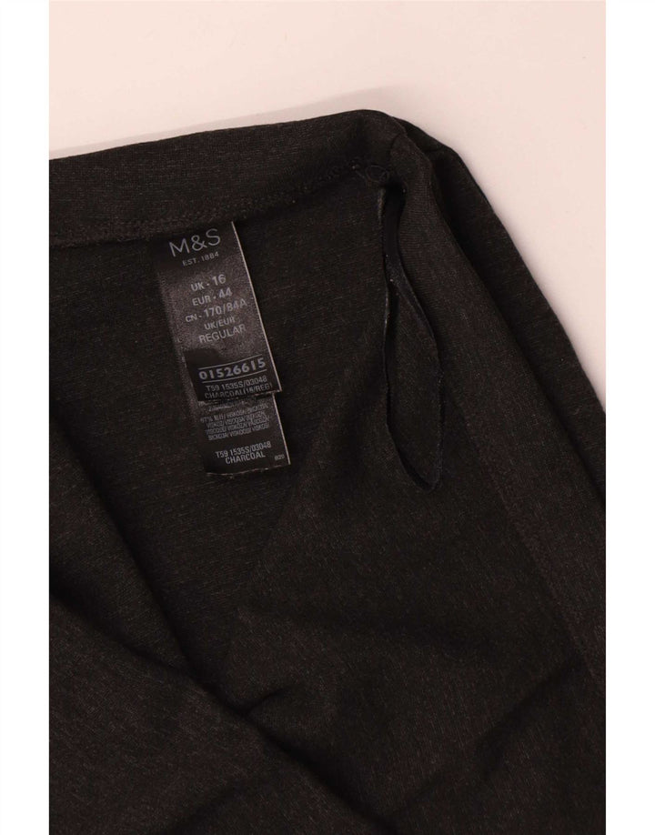 Pantaloni casual regolari da donna Marks & Spencer UK 16 Large W34 L28 Grigio