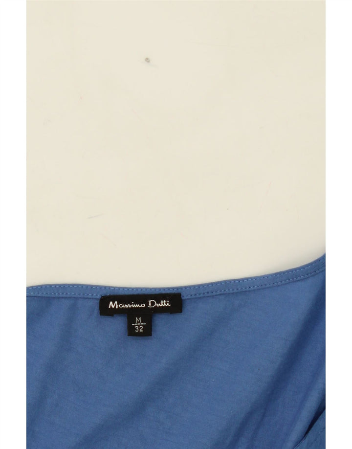 MASSIMO DUTTI Womens Sleeveless Tunic Top UK 12 Medium Blue Cotton Vintage Massimo Dutti and Second-Hand Massimo Dutti from Messina Hembry 