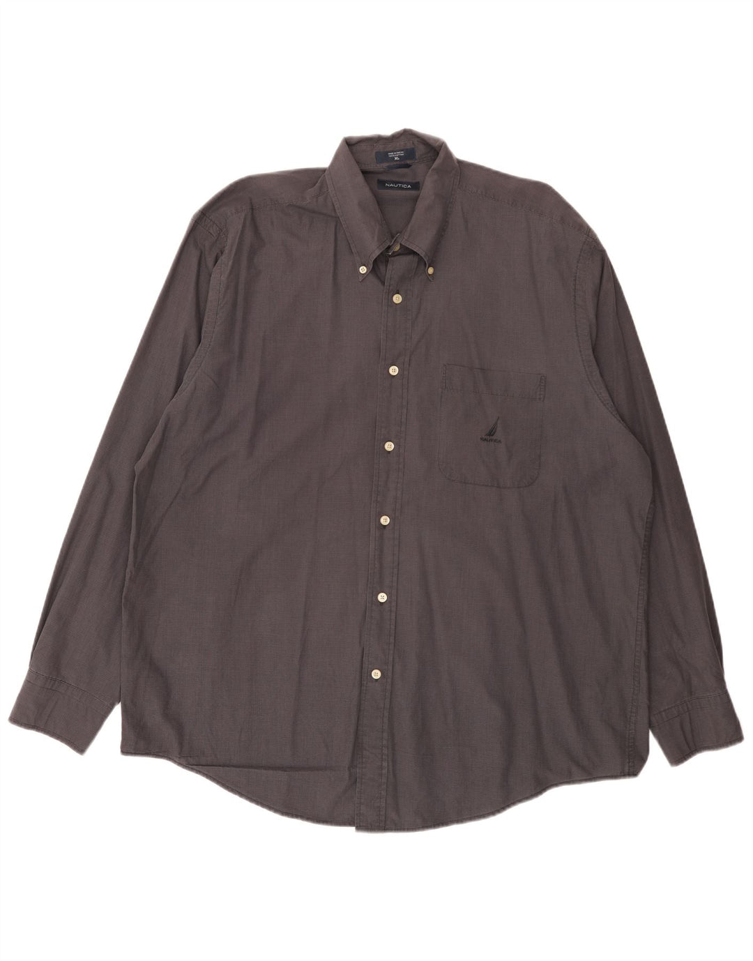 Camicia da uomo Nautica XL in cotone a quadretti grigio