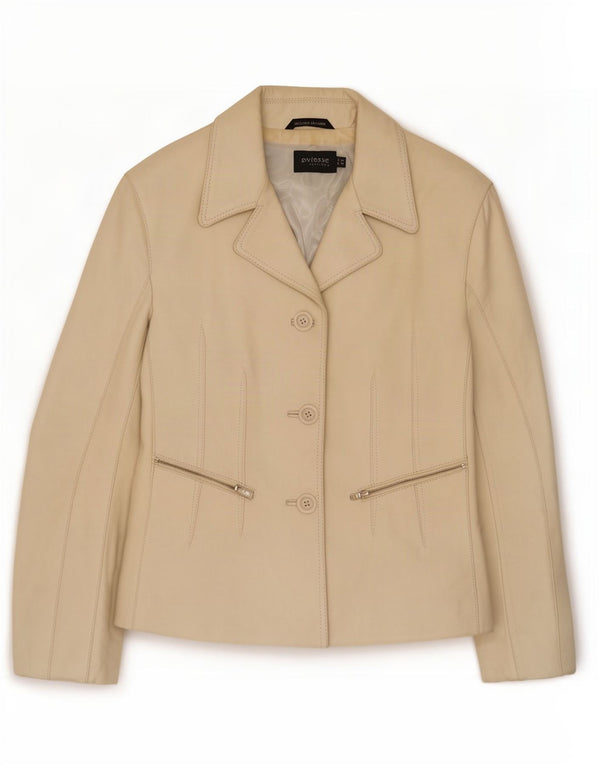 Giacca blazer in pelle da donna a 3 bottoni Oviesse IT 46 Large Beige