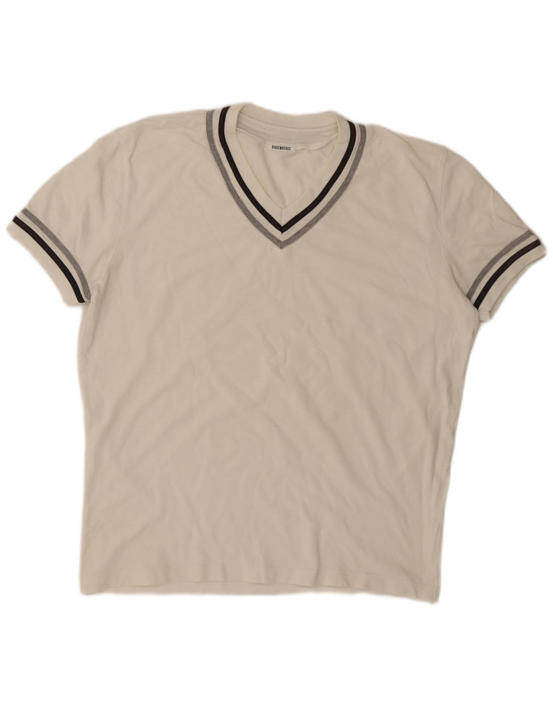 T-shirt da uomo Bikkembergs Top XL a righe bianche