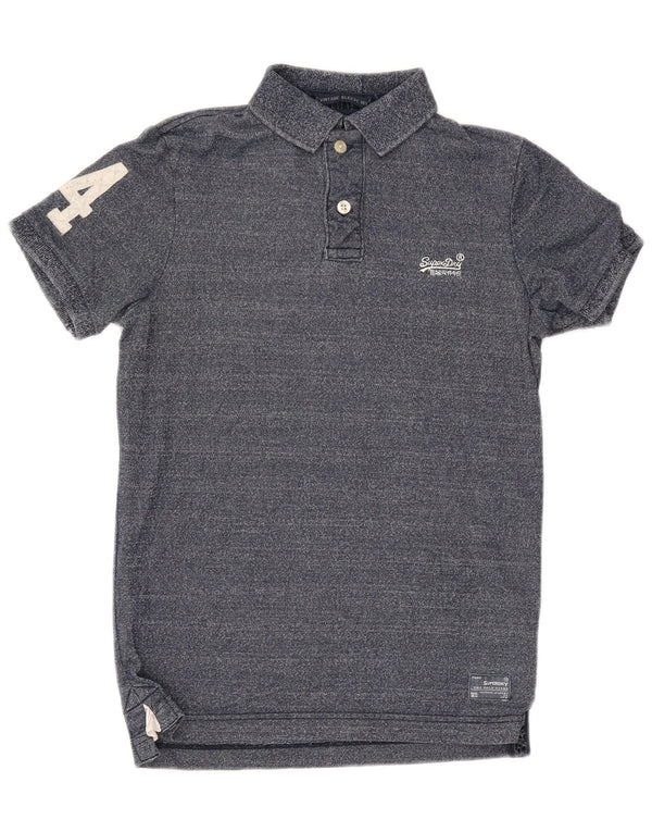 Polo grafica da uomo Superdry in cotone blu navy medio