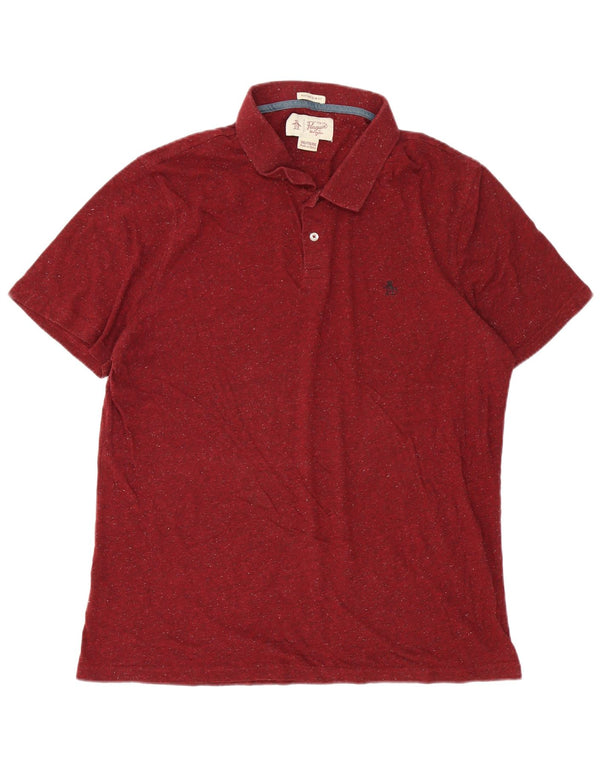 Polo da uomo Penguin Heritage slim fit 2XL cotone screziato bordeaux