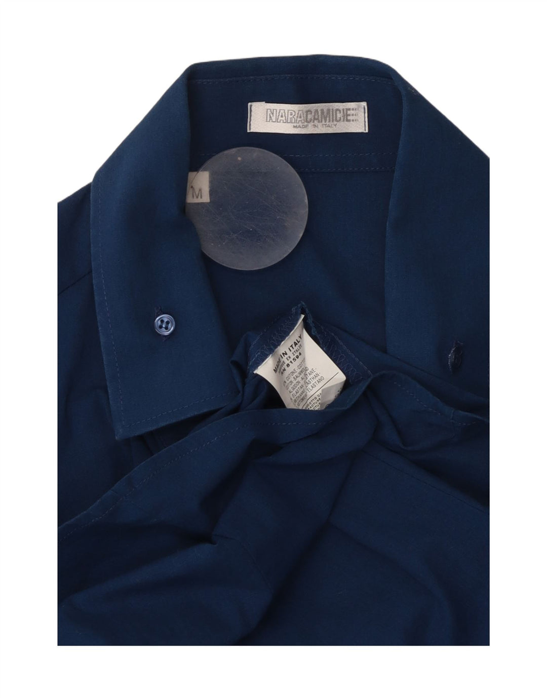 NARACAMICIE Camicia Uomo Manica Corta Blu Medio Cotone