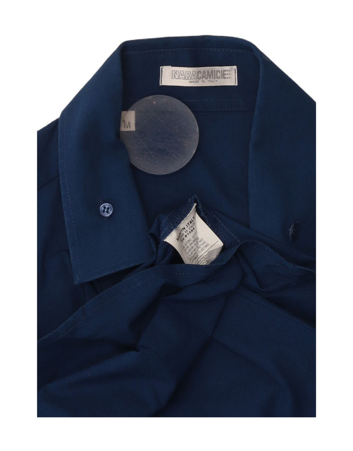 NARACAMICIE Camicia Uomo Manica Corta Blu Medio Cotone
