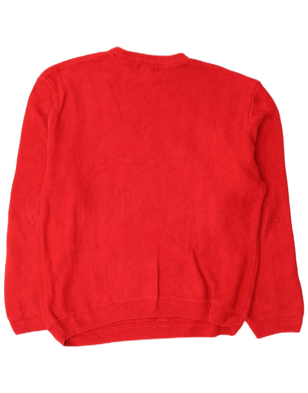 Maglione maglione girocollo da uomo Chaps 2XL cotone rosso a spina di pesce