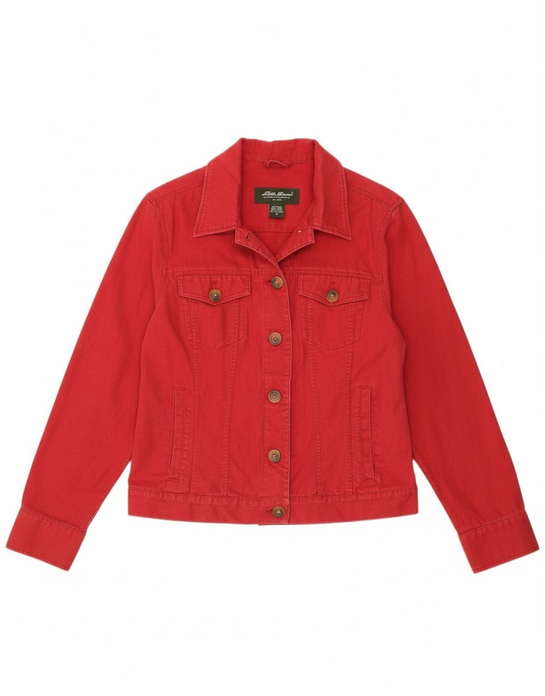 Giacca bomber da donna Eddie Bauer UK 14 Lino rosso medio