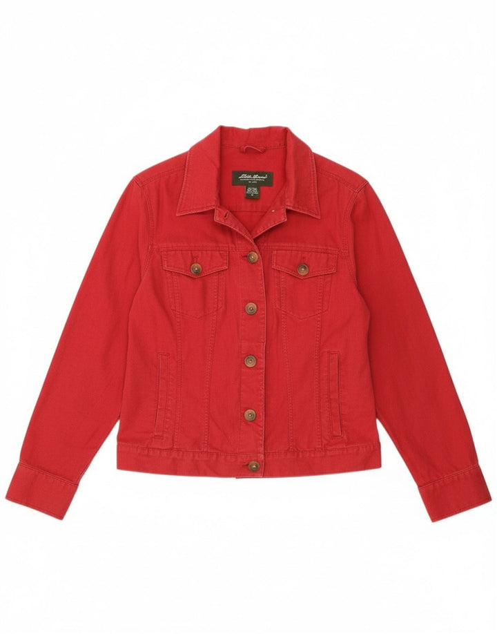 Giacca bomber da donna Eddie Bauer UK 14 Lino rosso medio