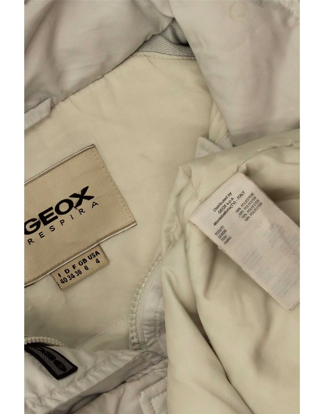 Giacca imbottita oversize con cappuccio da donna Geox UK 6 XS poliestere bianco