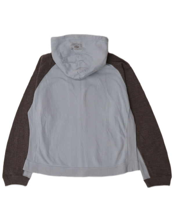 Felpa con cappuccio e zip da donna CHAMPION UK 18 XL Cotone color block blu