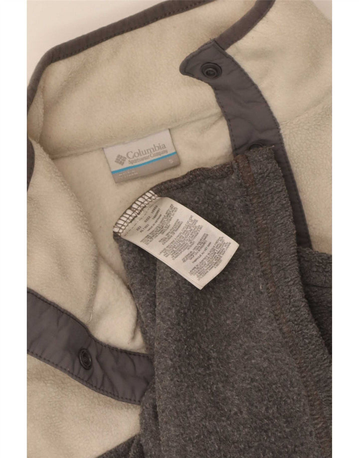Maglione in pile da donna Columbia con collo a bottoni UK 10 Small Grey Colourblock