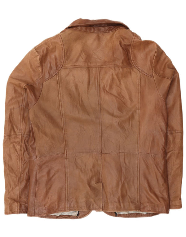 Giacca Blazer in Pelle da Uomo a 4 Bottoni Conbipel IT 52 Large in Pelle Marrone