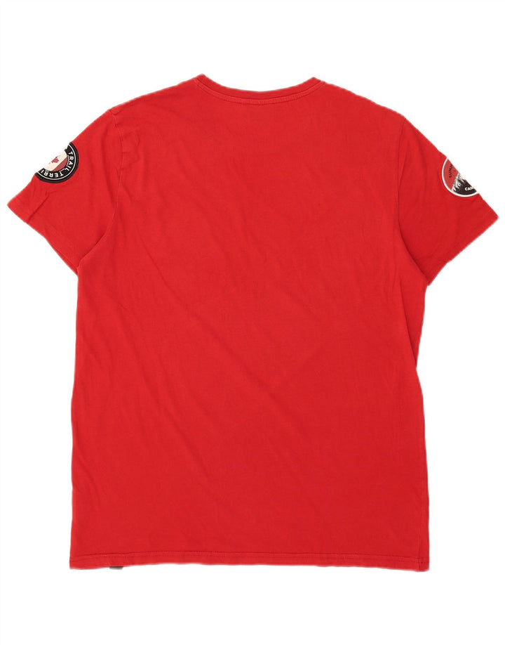 T-shirt grafica da uomo canadese Top in cotone rosso medio