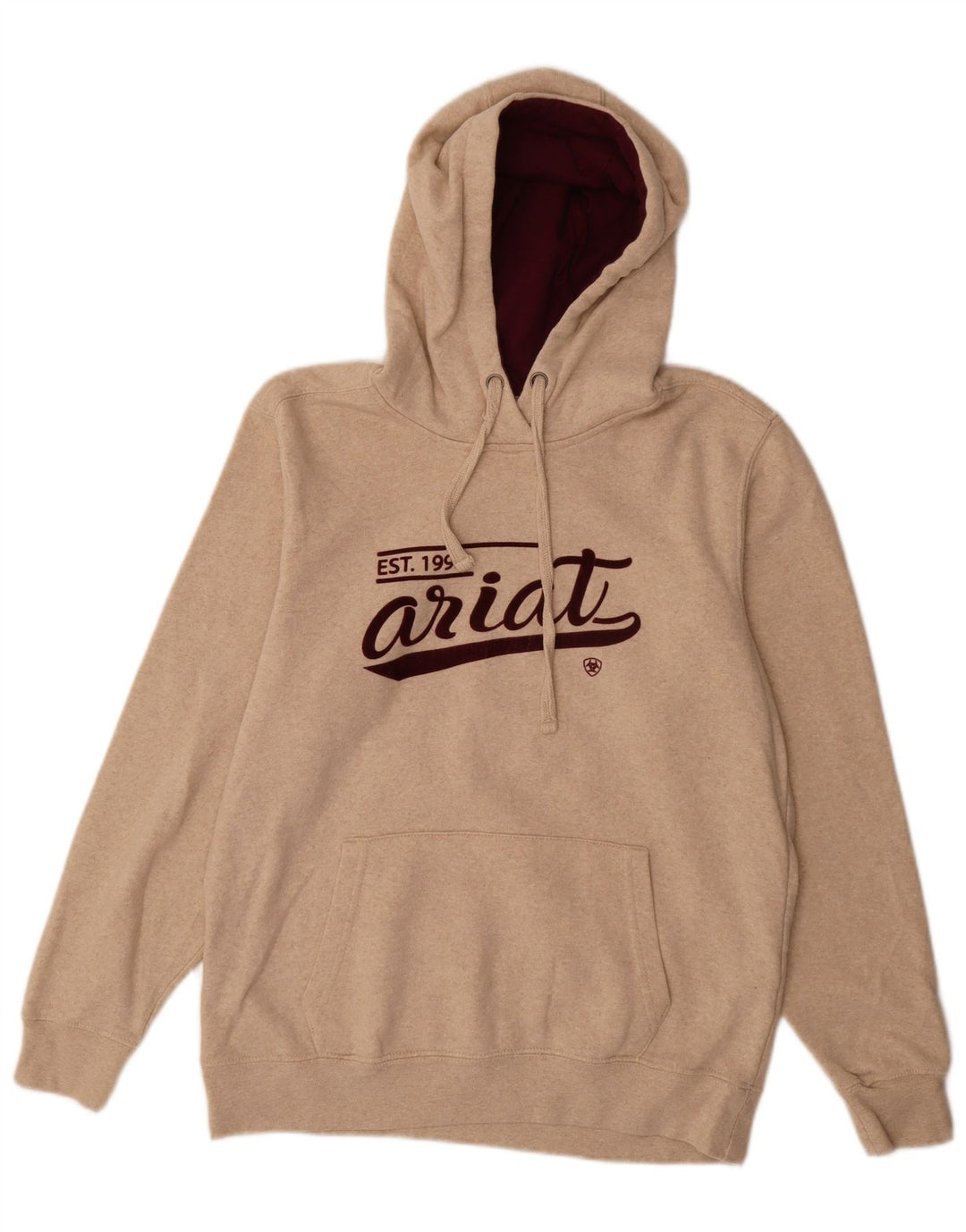 Maglione con cappuccio grafico da uomo ARIAT in cotone beige medio