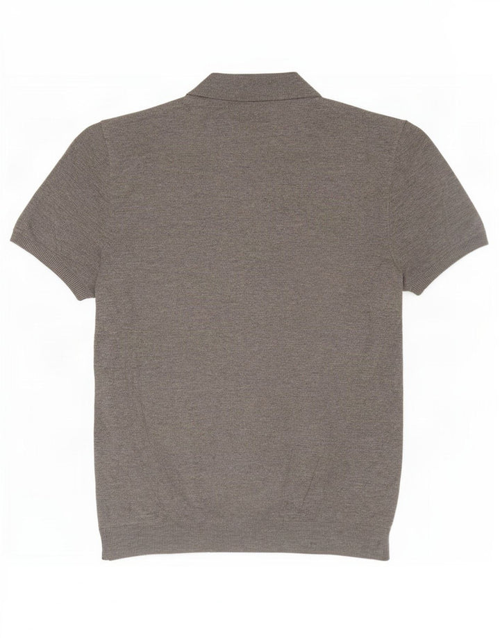 Maglione Zara da uomo a maniche corte con collo e bottoni Grigio medio