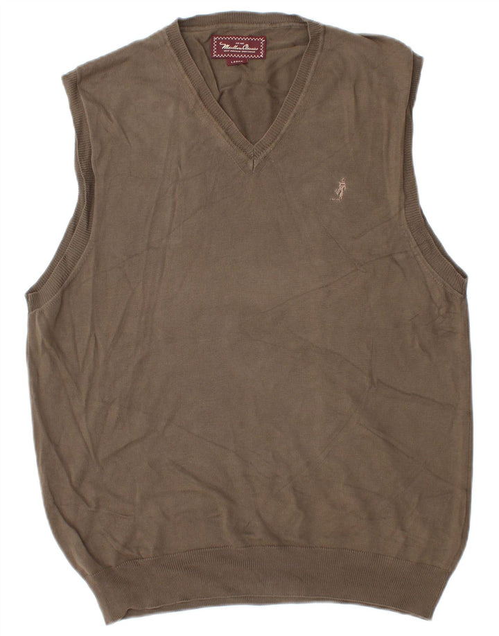 Canottiera da uomo Marlboro Classics grande in cotone marrone