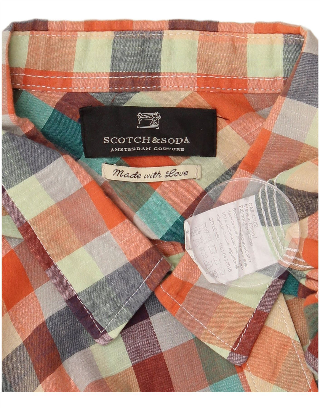 Camicia da uomo Scotch & Soda 2XL in cotone a quadri multicolore