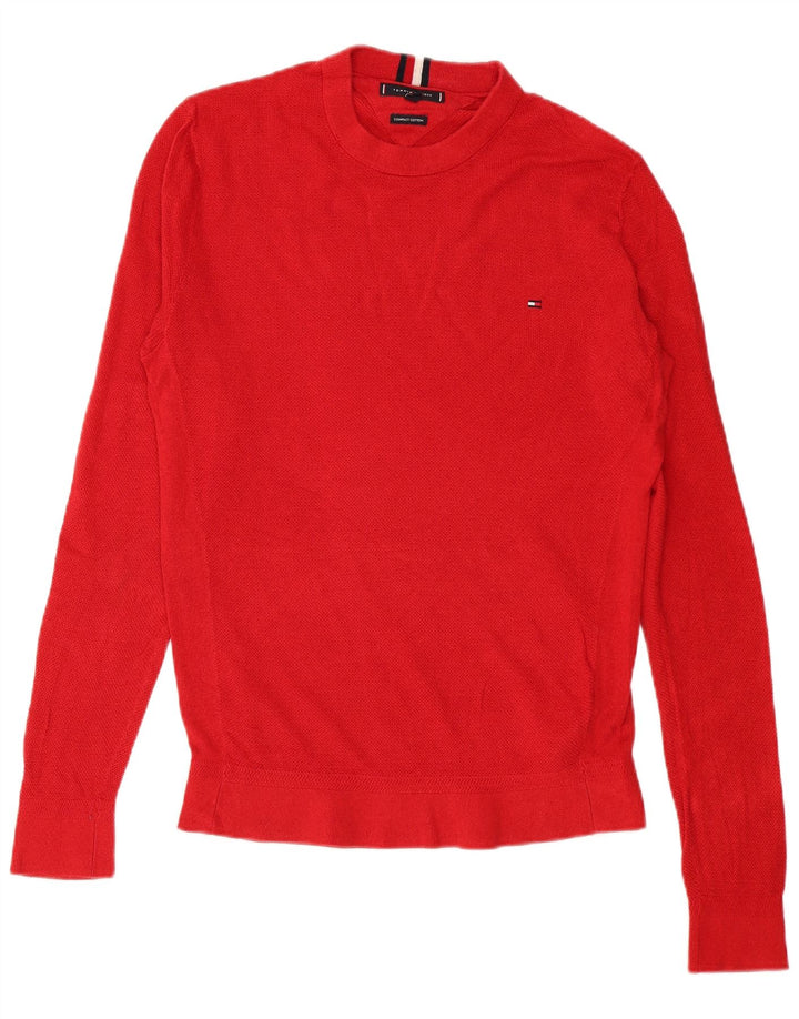 TOMMY HILFIGER Maglione maglione girocollo da uomo grande cotone rosso