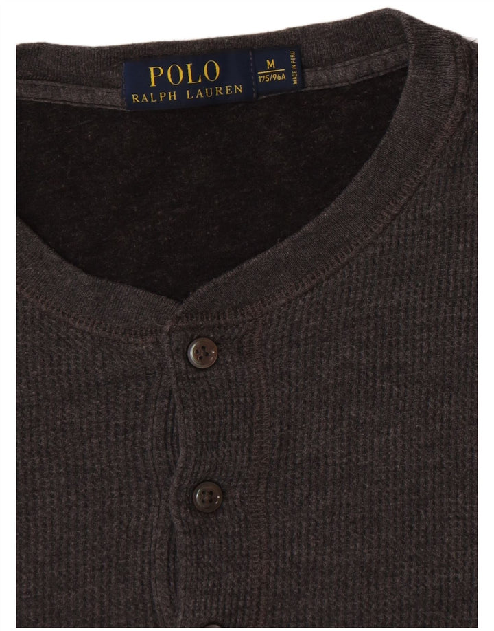 Maglia Polo Ralph Lauren da uomo a maniche lunghe grigio medio