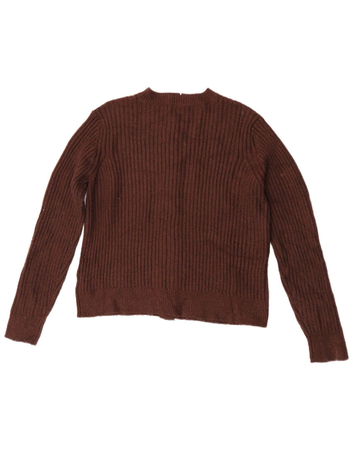 Maglione cardigan da donna Marks & Spencer UK 14 Poliestere marrone medio