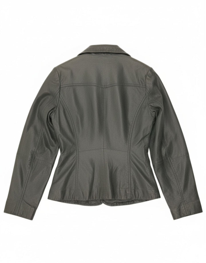 Giacca blazer vintage da donna a 3 bottoni UK 10 piccola grigia