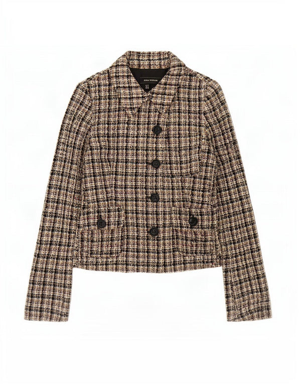 Giacca blazer a 5 bottoni da donna Zara UK 12 medio a quadri multicolore