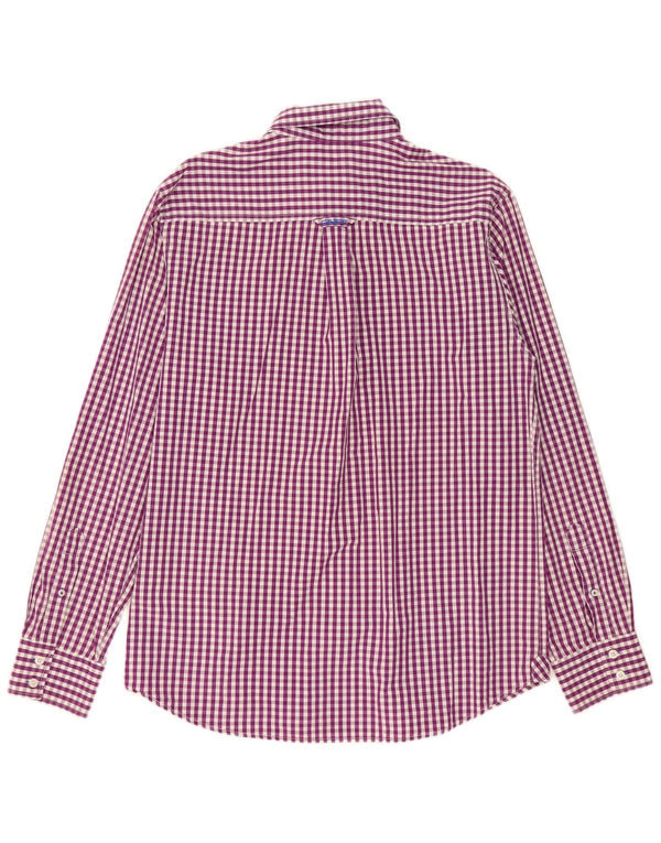 Crew Clothing Camicia da uomo grande in cotone a quadretti viola