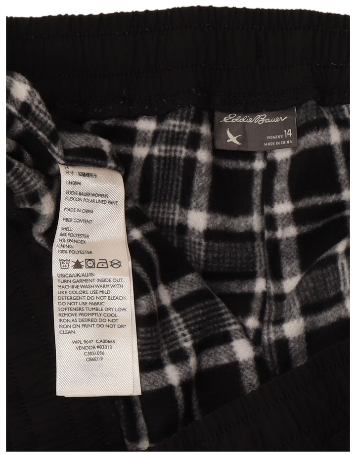 EDDIE BAUER Womens Cargo Tracksuit Trousers Joggers UK 14 Large Black