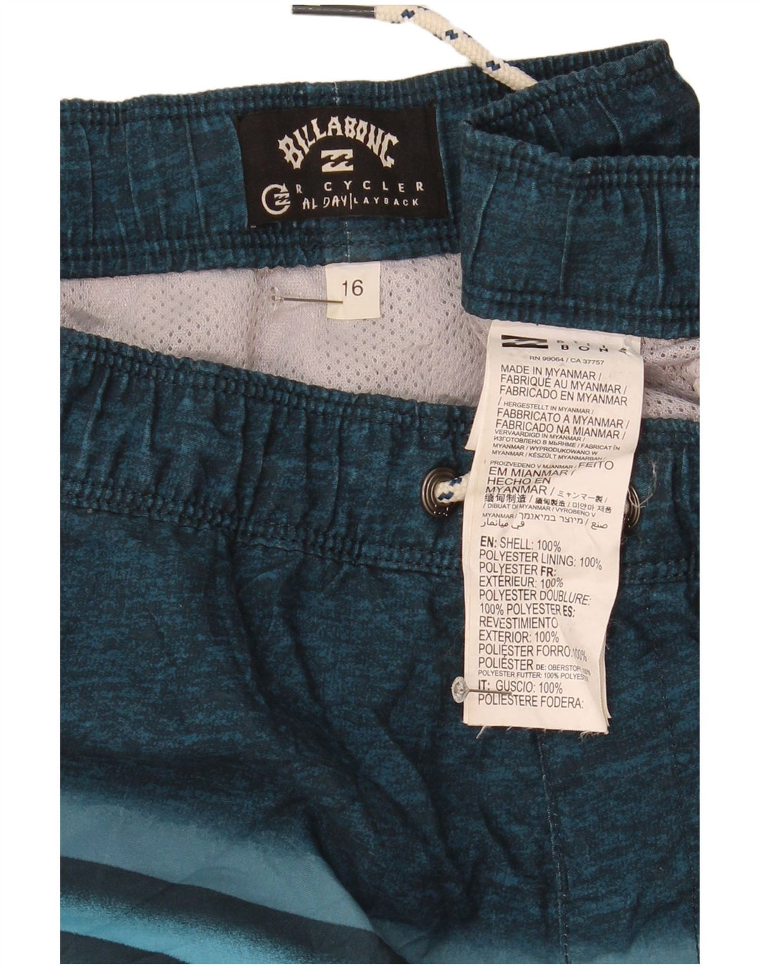 Pantaloncini da bagno per ragazzi Billabong 15-16 anni Poliestere a righe blu navy