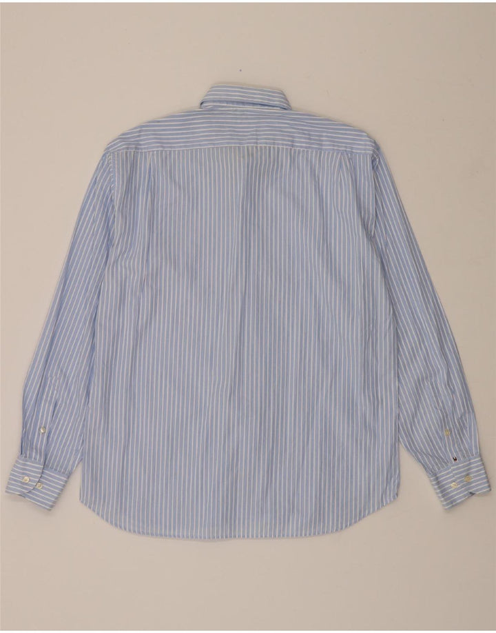 TOMMY HILFIGER Mens Tailored Shirt Size 41 Large Blue Striped Cotton Vintage Tommy Hilfiger and Second-Hand Tommy Hilfiger from Messina Hembry 