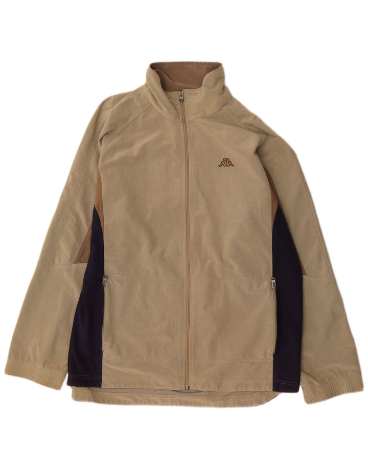 Giacca da tuta da uomo Kappa grande in poliestere color block beige