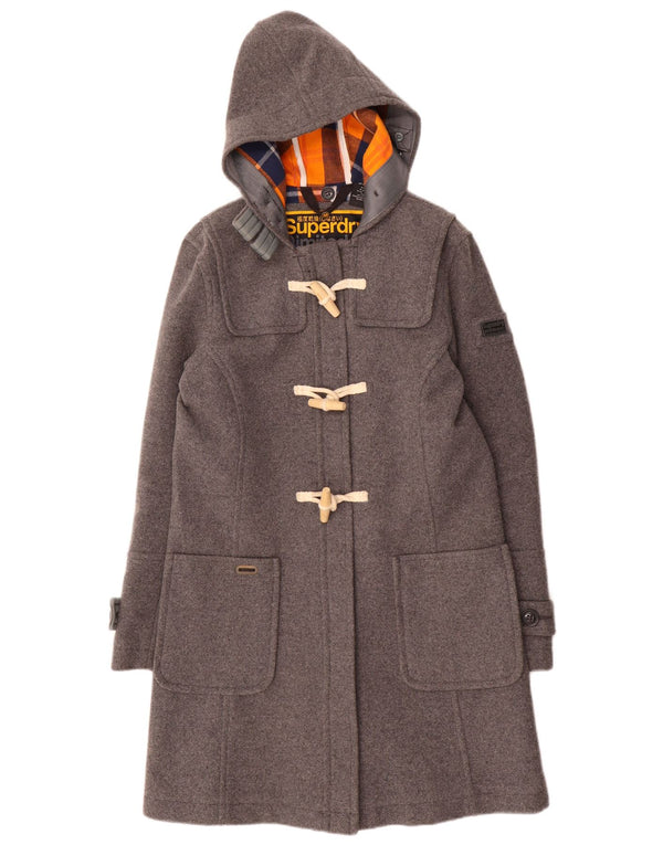 Montgomery con cappuccio da donna Superdry UK 12 Lana grigio medio