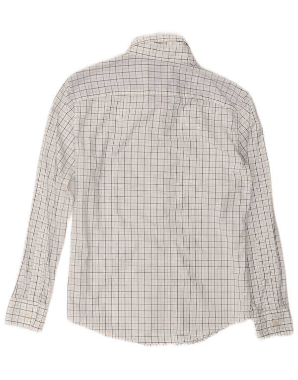 Camicia slim fit da uomo ABERCROMBIE & FITCH XS in cotone a quadri bianchi