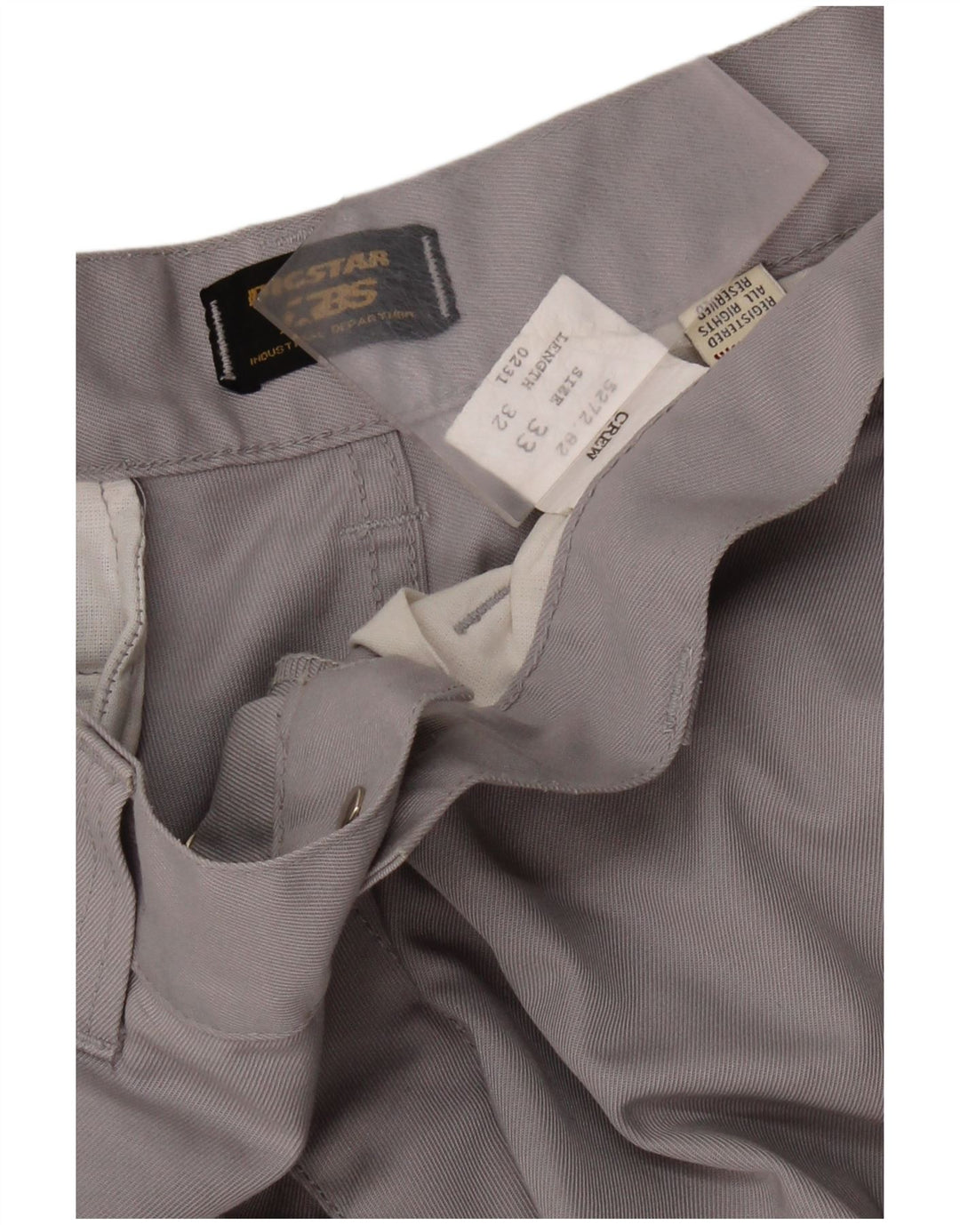 Pantaloni cargo dritti da uomo BIG STAR W33 L32 in cotone grigio