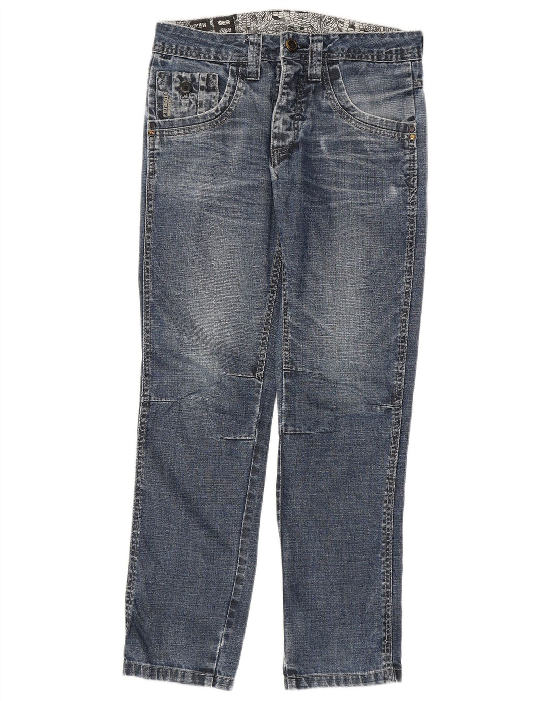 Jeans dritti con grafica da uomo Springfield W28 L30 in cotone blu