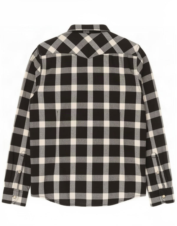 Camicia da uomo in flanella slim fit Lee, cotone a quadri neri medi