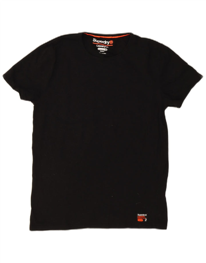 T-shirt da uomo slim fit Superdry Top in cotone nero medio