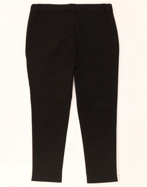 Zara Womens Cropped Trousers Small W26 L23 Black Colourblock