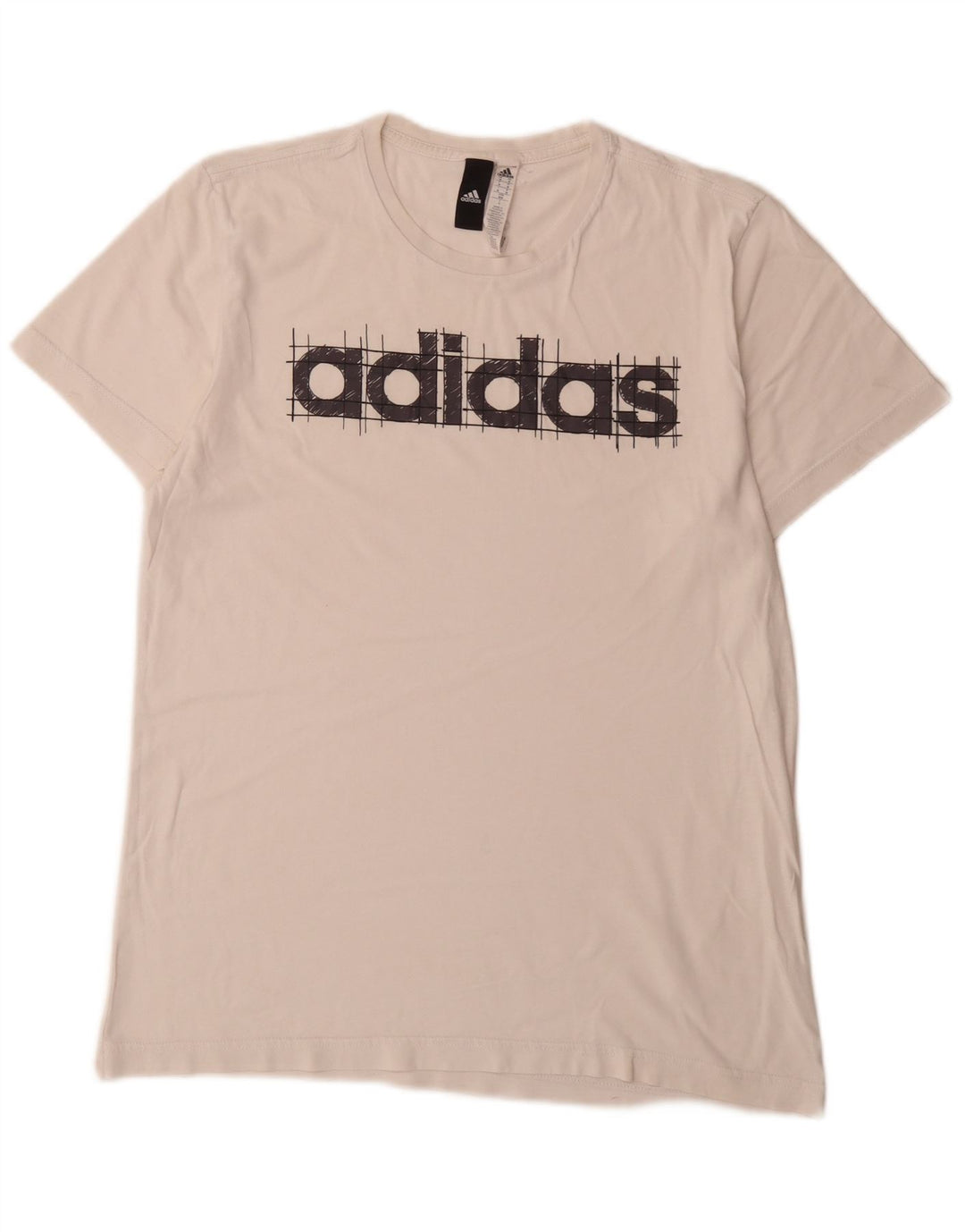 T-shirt grafica da uomo Adidas Top in cotone bianco medio