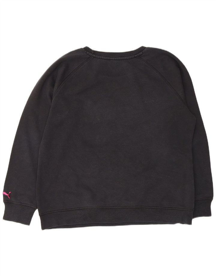 Felpa grafica da donna Puma Jumper UK 16 Large Black Cotton