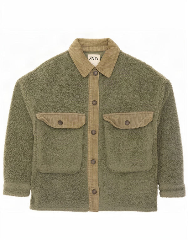 Giacca in pile da donna Zara Teddy Bear UK 10 Small Green Colourblock