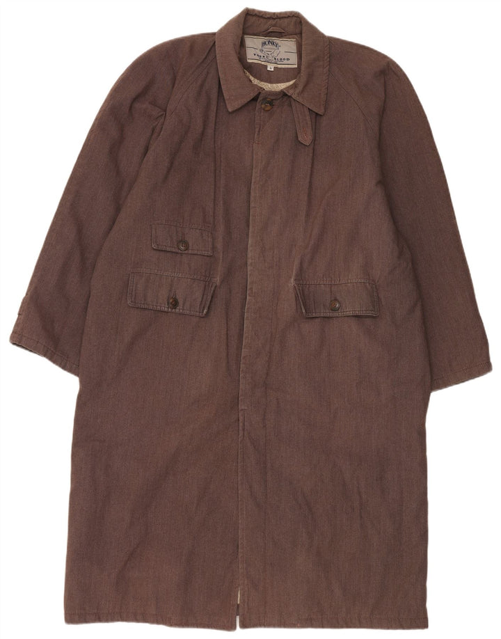 Soprabito vintage da uomo UK 40 grande in cotone marrone